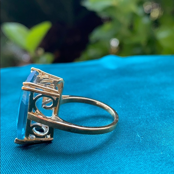 Emerald Cut Fluorite Gold Plated Ring - Picture 14 of 16